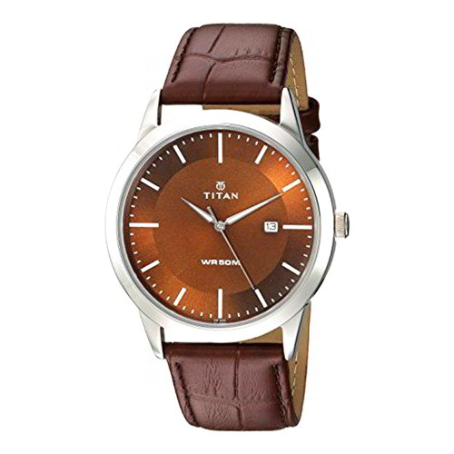 Titan Analog Brown Dial Men's Watch-1584SL04