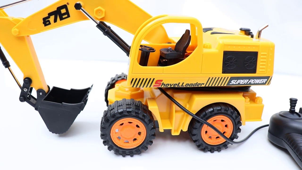 Remote Control Wheel Excavator Toy - Yellow