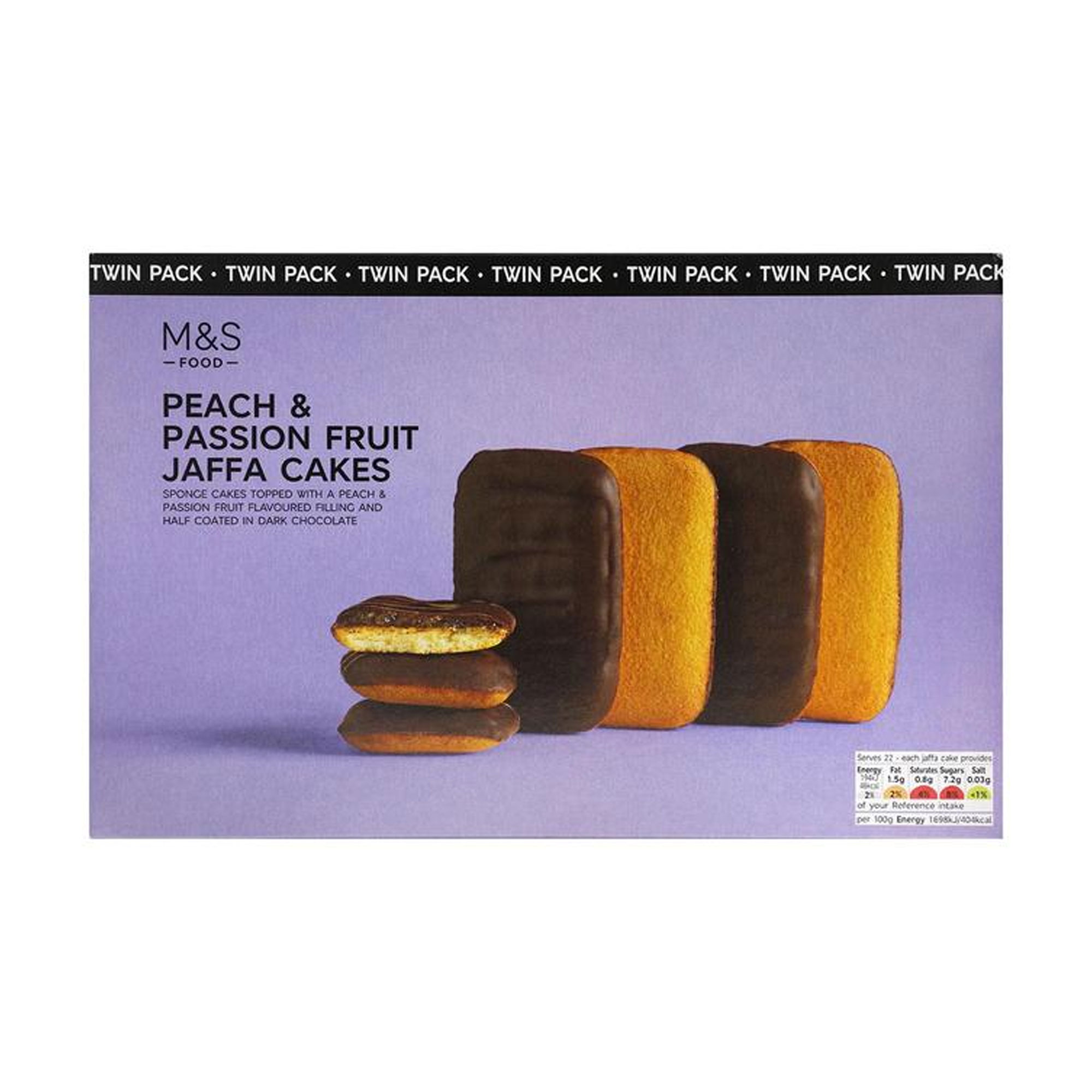 PEACH & PASSION FRUIT JAFFA CAKES (M&S FOOD) 125GM