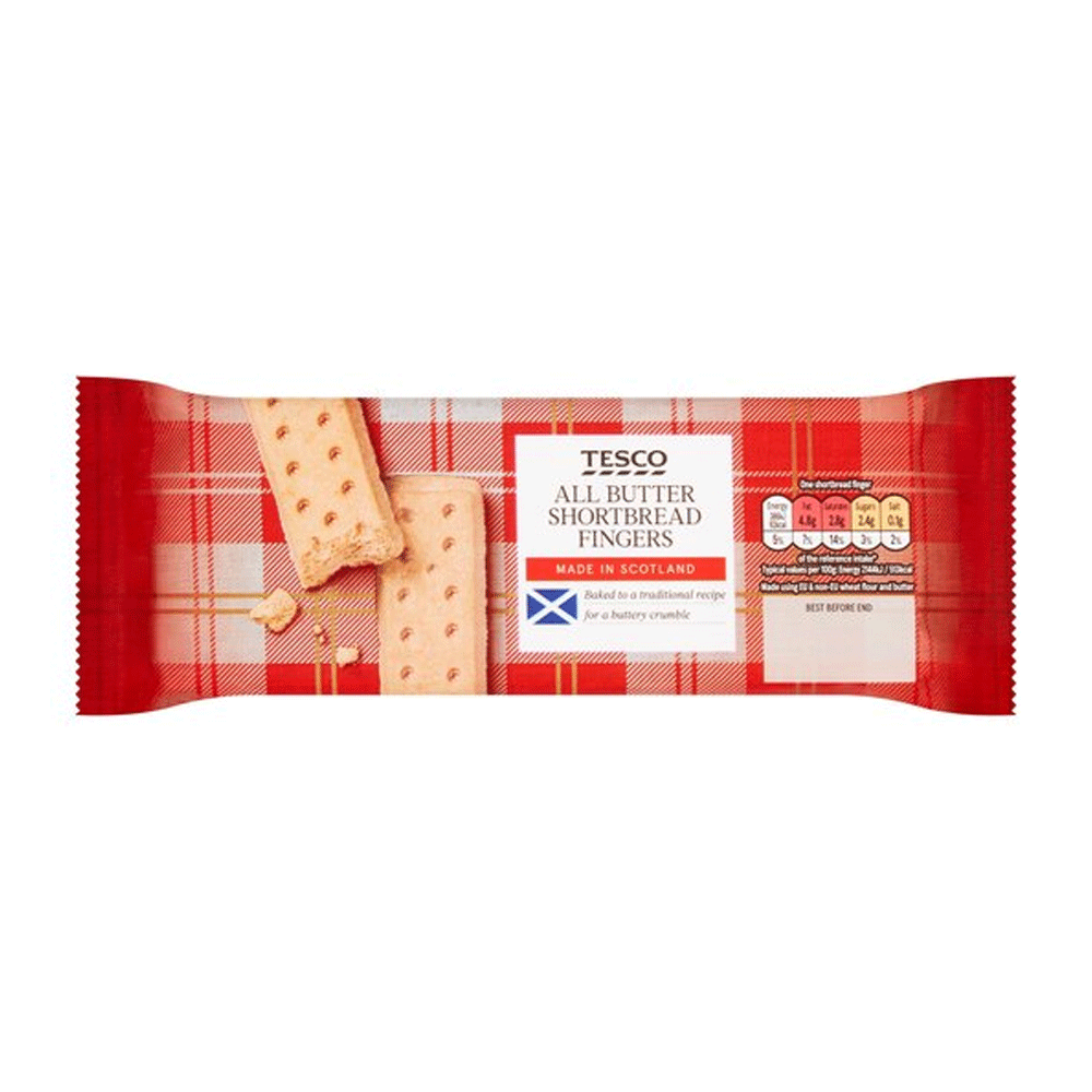 TESCO ALL BUTTER SHORTBREAD FINGERS 250GM