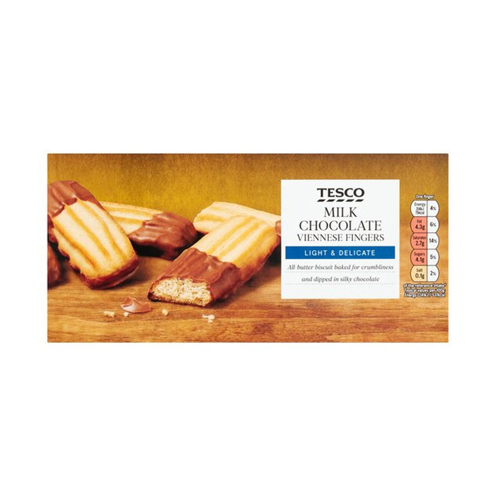  MILK CHOCOLATE VIENNESE FINGERS ( TESCO BRAND) 130GM