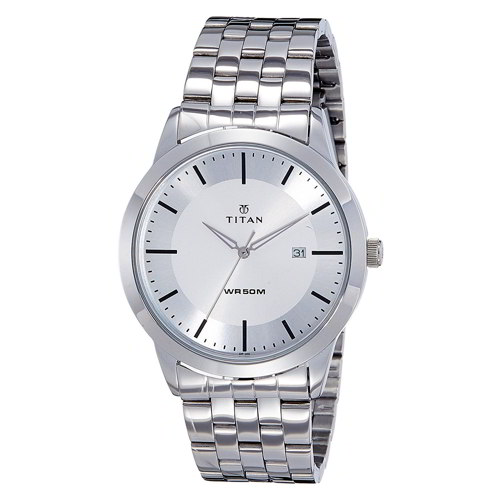 Titan Analog Silver Dial Men's Watch-1584SM03